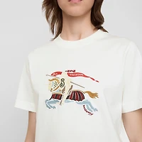 EKD Cotton T-shirt in Chalk - Women | Burberry® Official