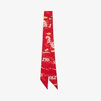 Skinny Watercolour EKD Silk Scarf in Crayon red | Burberry® Official