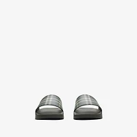 Check Slides in Thicket green - Men | Burberry® Official
