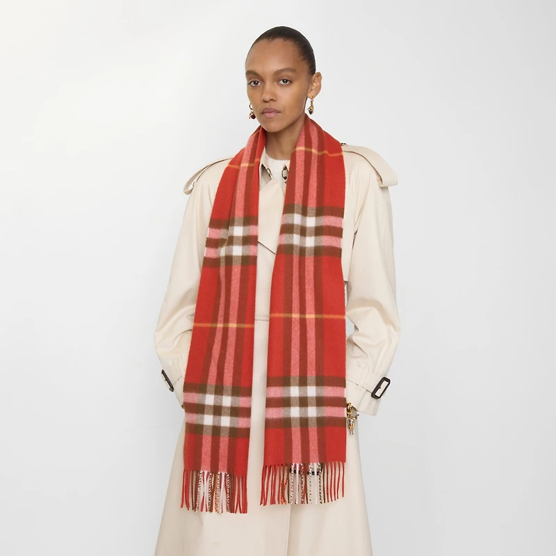 Check Cashmere Scarf in Roux | Burberry® Official