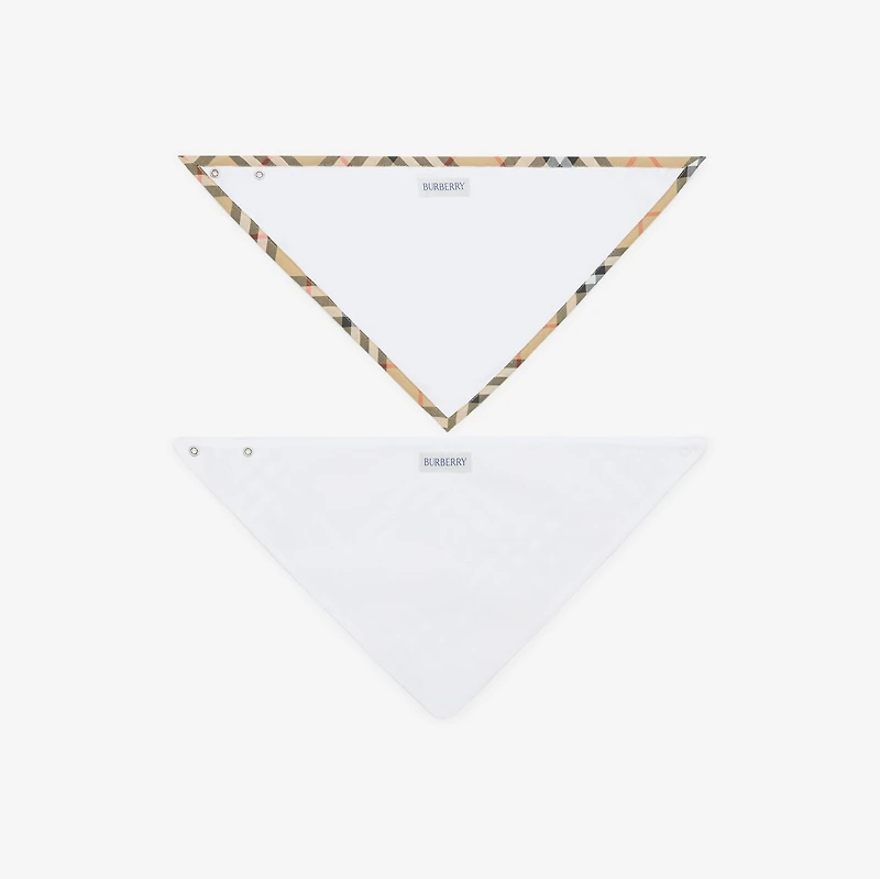 Check Cotton Two-piece Bib Set in White - Children | Burberry® Official
