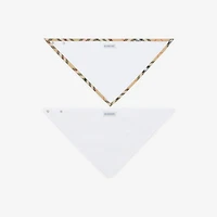 Check Cotton Two-piece Bib Set in White - Children | Burberry® Official