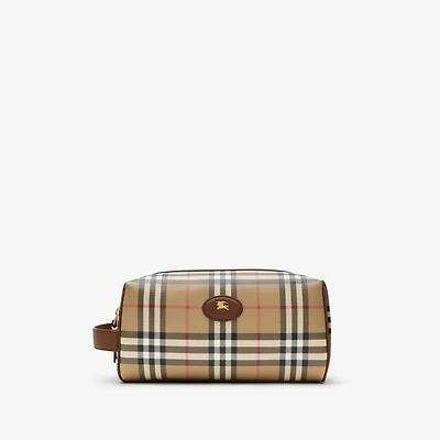 Check Travel Pouch in Archive beige - Men, Cotton | Burberry® Official