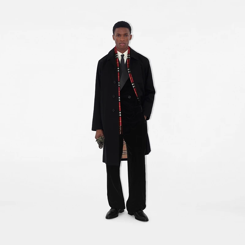 Long Camden Heritage Car Coat in Black - Men, Cotton Gabardine | Burberry® Official