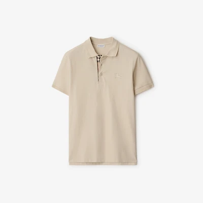 Cotton Polo Shirt in Clam beige - Men | Burberry® Official