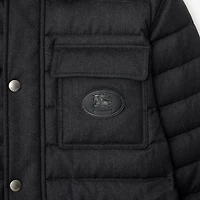 Wool Flannel Padded Overshirt in Charcoal grey - Men | Burberry® Official