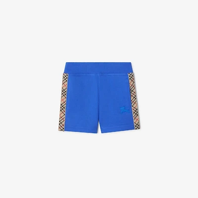 Check Trim Cotton Shorts in Hyacinth blue | Burberry® Official