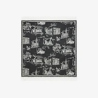London Landmarks Cashmere Wool Blanket in Monochrome | Burberry® Official