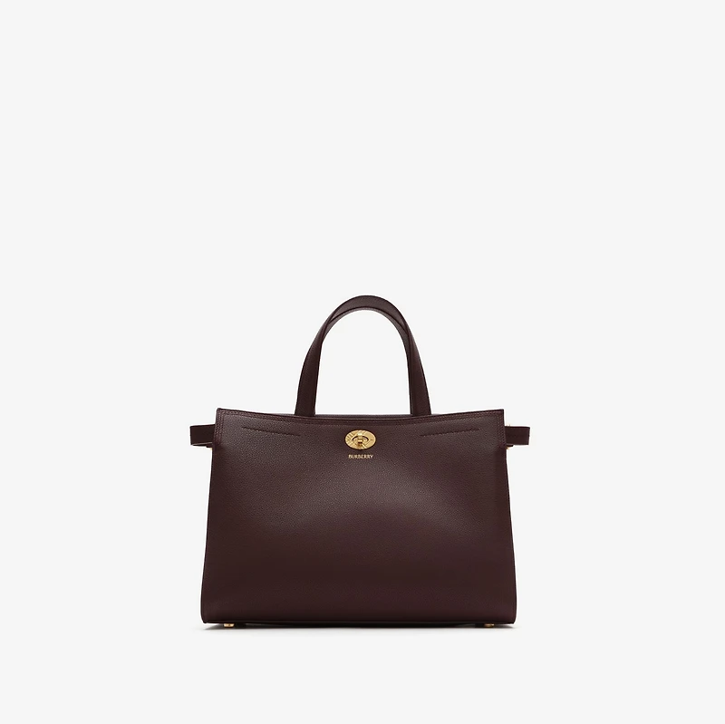 Small Cotswolds Check Tote in Vineyard red - Women, Leather | Burberry® Official