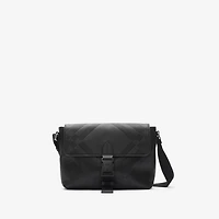 Small Embossed Check Buckled Messenger Bag​ in Black - Men | Burberry® Official