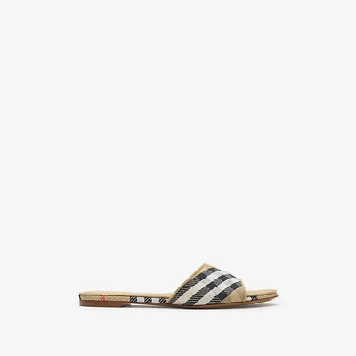 Check Sloane Slides​ in Sand beige - Women | Burberry® Official