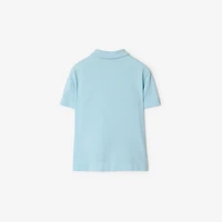 Cotton Polo Shirt in Cloud blue | Burberry® Official