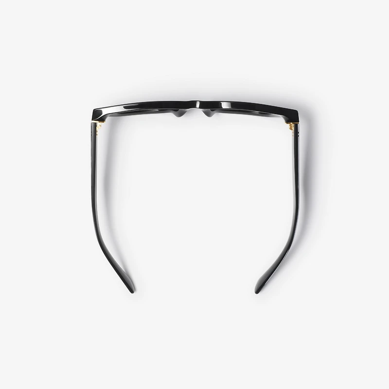 Inlaid Check Square Sunglasses in Black - Women | Burberry® Official