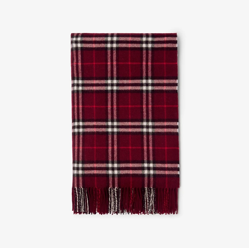 Check Cashmere Blanket in Oxblood red | Burberry® Official