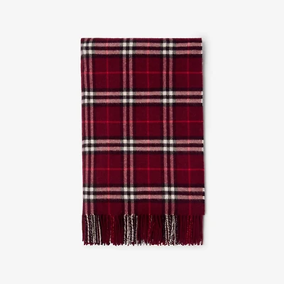 Check Cashmere Blanket in Oxblood red | Burberry® Official