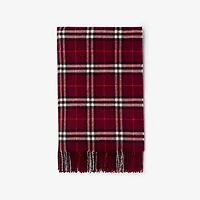 Check Cashmere Blanket in Oxblood red | Burberry® Official
