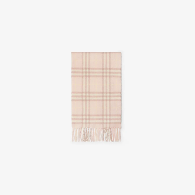 Check Cashmere Scarf in Shell - Children | Burberry® Official