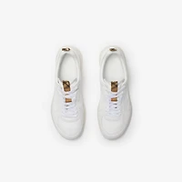 Leather Matrix Sneakers in Optic white - Men | Burberry® Official