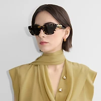 Inlaid Check Cat-eye Sunglasses​ in Bright tortoiseshell - Women | Burberry® Official