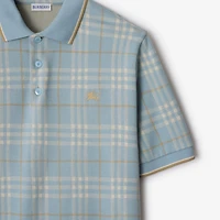 Check Cotton Polo Shirt in Fog blue - Men | Burberry® Official