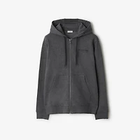 Cotton Zip Hoodie in Dark grey melange - Men | Burberry® Official