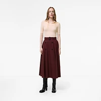 Tropical Gabardine Trench Midi Skirt in Vineyard red - Women | Burberry® Official