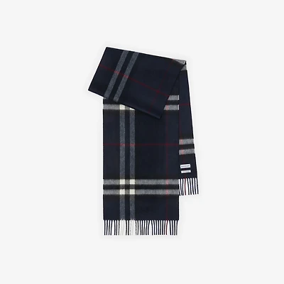 Check Cashmere Scarf in Ink | Burberry® Official