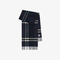 Check Cashmere Scarf in Ink | Burberry® Official