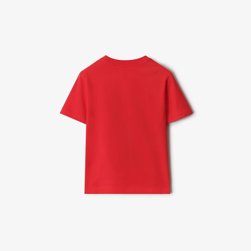 Crystal EKD Cotton T-shirt in Crayon red | Burberry® Official