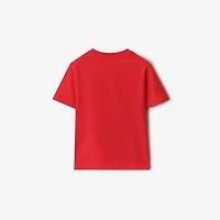 Crystal EKD Cotton T-shirt in Crayon red | Burberry® Official