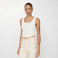Festival Cotton Blend Tank Top in Chalk white - Women | Burberry® Official