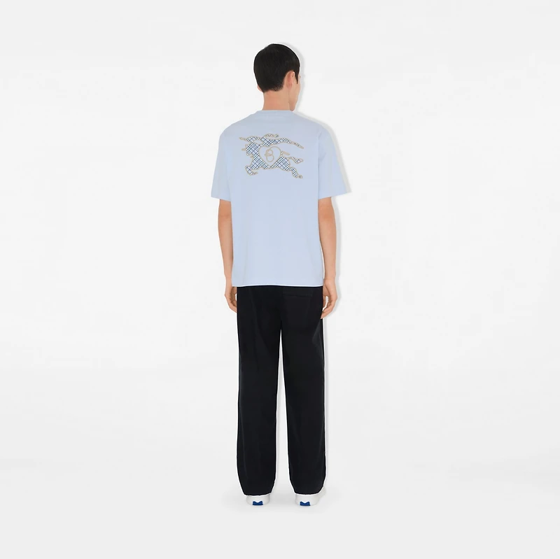 Check EKD Cotton T-shirt in Arctic blue - Men | Burberry® Official