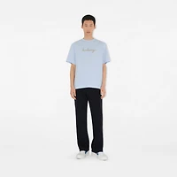 Check EKD Cotton T-shirt in Arctic blue - Men | Burberry® Official