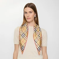 Check Silk Scarf in Sand beige | Burberry® Official