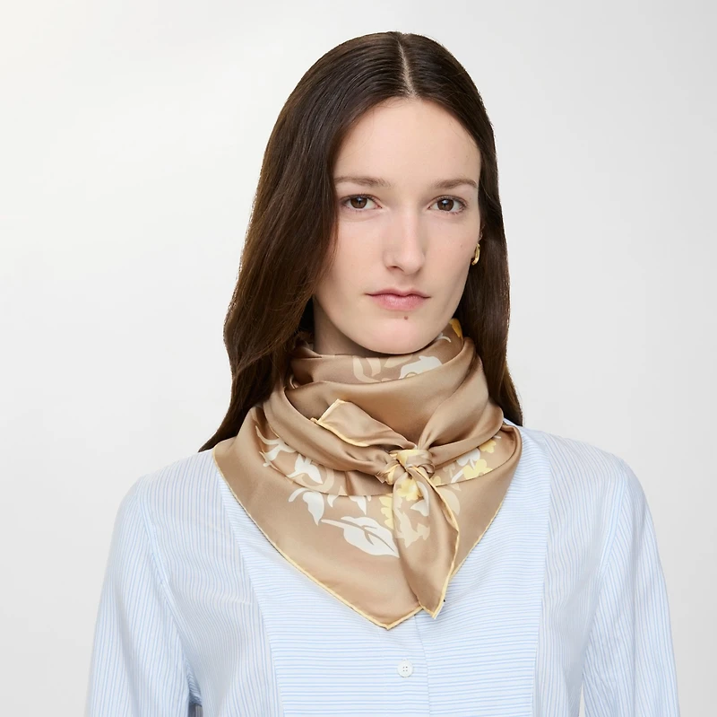 Floral EKD Silk Scarf in Sand beige | Burberry® Official