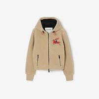 Cropped EKD Wool Cashmere Blend Fleece in Limestone beige - Women | Burberry® Official