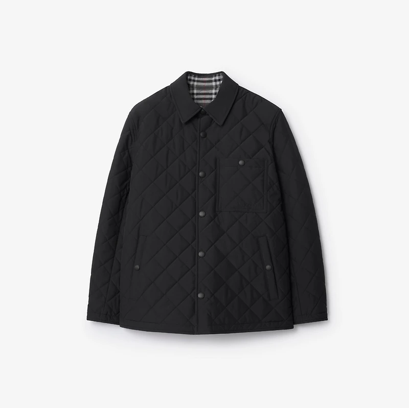 Reversible Quilted Jacket in Dark charcoal - Men | Burberry® Official