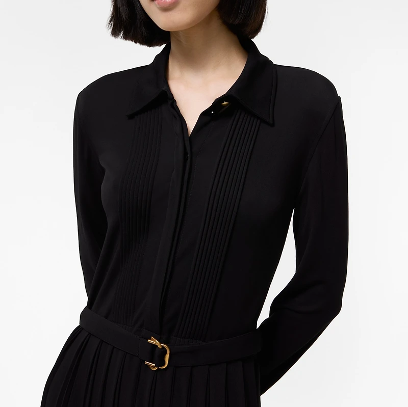 Belted Viscose Dress in Black - Women | Burberry® Official