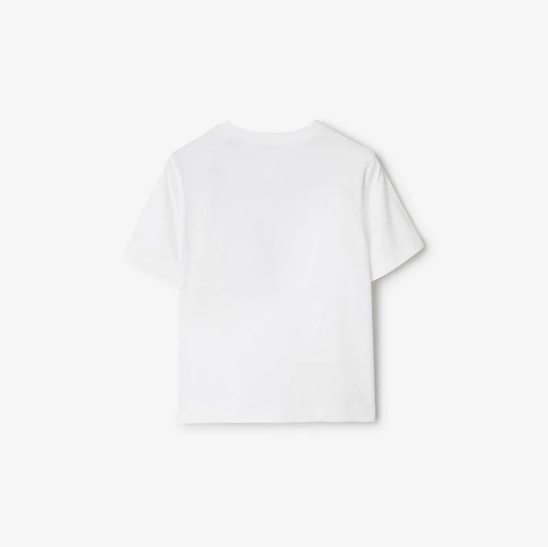 Check Label Cotton T-shirt in White | Burberry® Official