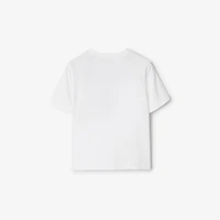 Check Label Cotton T-shirt in White | Burberry® Official