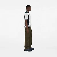 Logo Trim​ Wool Polo Shirt in White/black/green - Men | Burberry® Official