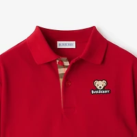 Cotton Polo Shirt in Poppy red | Burberry® Official