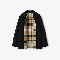 Wool Overshirt in Black/sand beige - Women | Burberry® Official