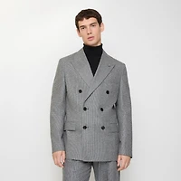 Puppytooth Check Wool Tailored Jacket in Titanium grey/black - Men | Burberry® Official
