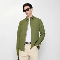 Regular Fit Cotton Poplin Shirt in Pasture green - Men | Burberry® Official