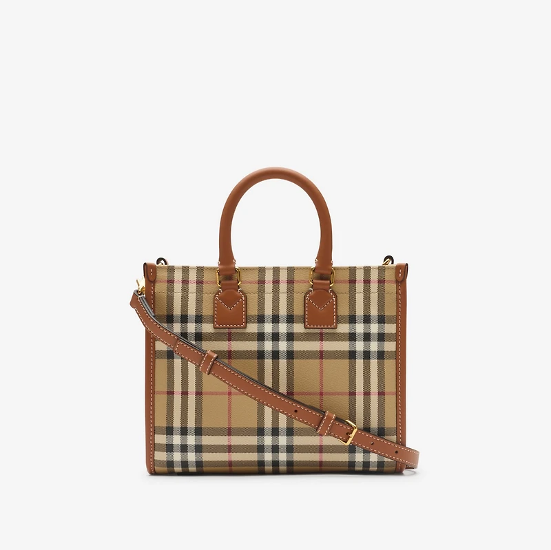 Mini Freya Tote in Archive beige/briar brown - Women | Burberry® Official