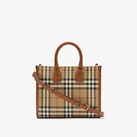 Mini Freya Tote in Archive beige/briar brown - Women | Burberry® Official