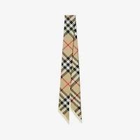 Skinny Check Silk Scarf in Archive beige | Burberry® Official