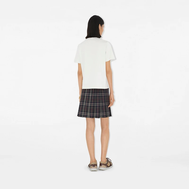 Heart Logo Cotton T-shirt in Chalk white - Women | Burberry® Official