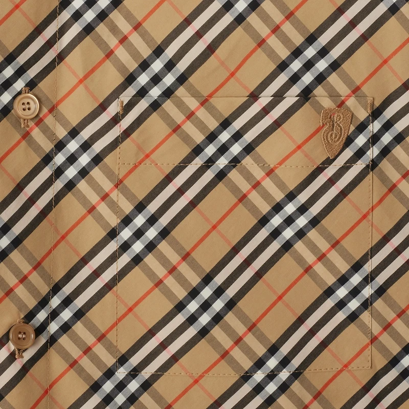Cropped Check Cotton Shirt in Sand - Women | Burberry® Official